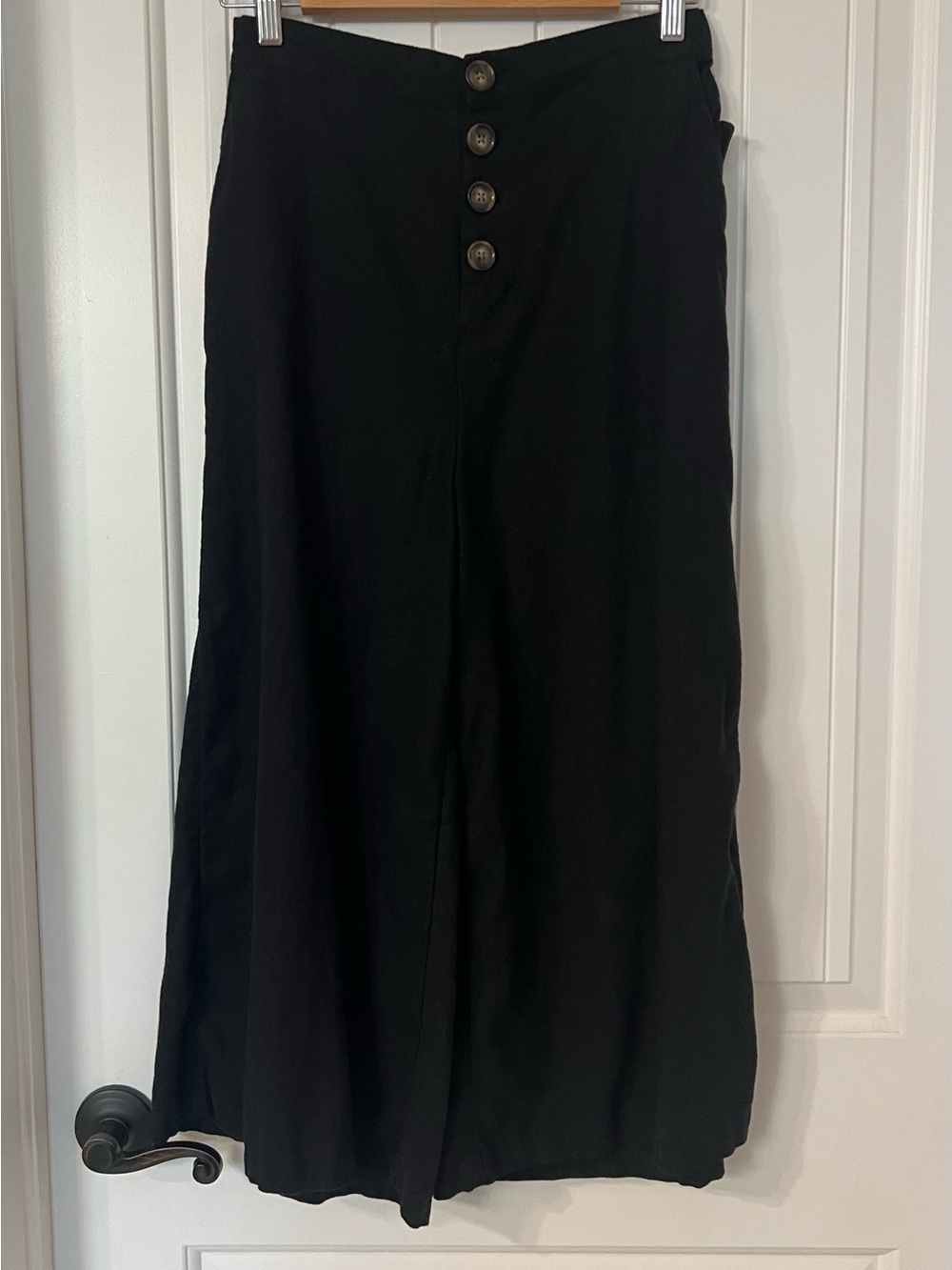 Who What Wear Black Size 8 Linen-Rayon Blend Garment